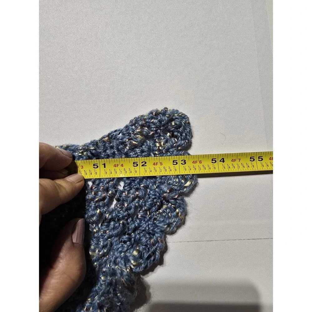 Handmade Crochet Triangular Scarf Shawl Knit 53